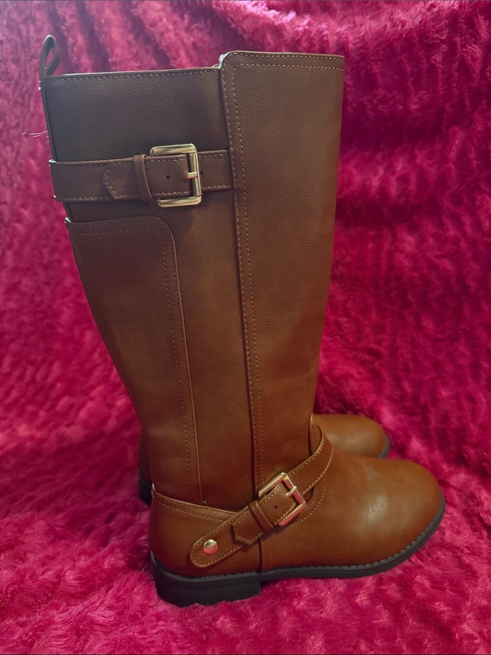 SO Brown Tall Kids Riding Boots with Buckle